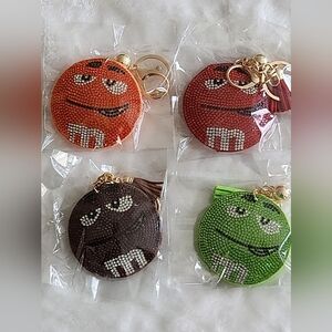 Colorful M&M Keychain Set Bag Charms